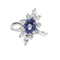 Bague 57 Bague marquise en or gris, saphir et diamants 58 Facettes 61100105