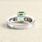 Bague 54 Bague en or gris et jaune avec émeraude de Colombie et diamants 58 Facettes OC-61300089