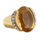 Bague 51 Bague en or jaune, citrine et diamants 58 Facettes OC-61H00026
