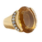 Bague en or jaune, citrine et diamants
