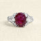 Bague Bague en or gris, rubis non chauffé et diamants 58 Facettes OC-61200080