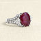 Bague Bague en or gris, rubis non chauffé et diamants 58 Facettes OC-61200080