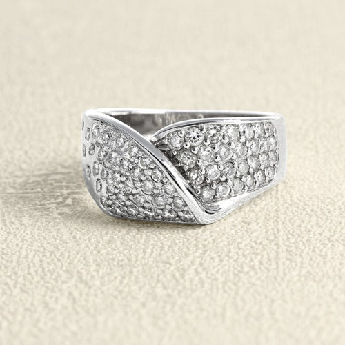 Bague 58 Bague en or gris 750 et diamants 58 Facettes 61E00491