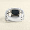 Bague 61 Bague grille en or gris et saphir 58 Facettes 61A00018