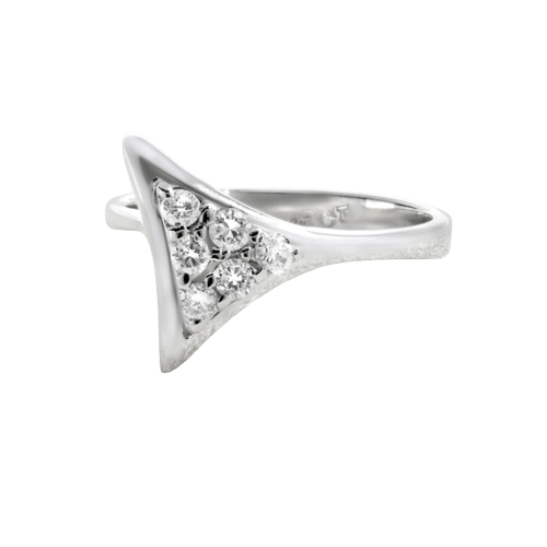 Bague 55 Bague Triangle - Bague en or gris et diamants 58 Facettes 61E00486