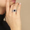 Bague 59 Bague en or gris, saphir et diamants 58 Facettes 61100160