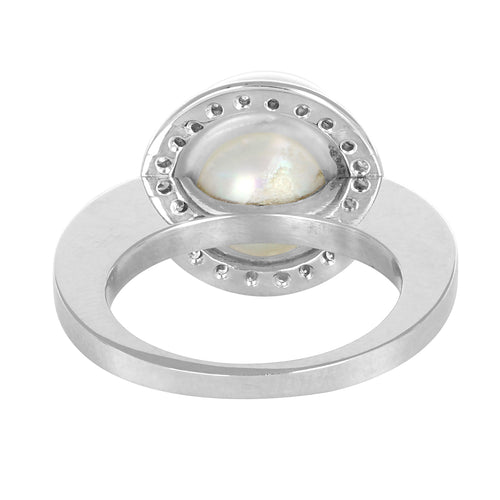 Bague 54 Bague en or gris, perle et diamants 58 Facettes 61400032