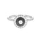 Bague 54 Solitaire - Bague en or gris et diamants blancs/noirs 58 Facettes 31E00644