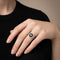 Bague 54 Solitaire - Bague en or gris et diamants blancs/noirs 58 Facettes 31E00644
