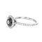 Bague 54 Solitaire - Bague en or gris et diamants blancs/noirs 58 Facettes 31E00644