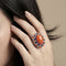 Bague 55 Bague - Corail, saphir et diamants en or gris 750 58 Facettes 61E00408
