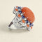 Bague 55 Bague - Corail, saphir et diamants en or gris 58 Facettes 61E00408