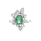 Bague en or gris, émeraude de Colombie et diamants