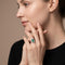 Bague 52 Bague en or gris 18 carats avec émeraude de Colombie et diamants 58 Facettes 61300065
