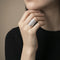 Bague 53 Bague bandeau en or gris 750 pavée de diamants 58 Facettes 61E00438