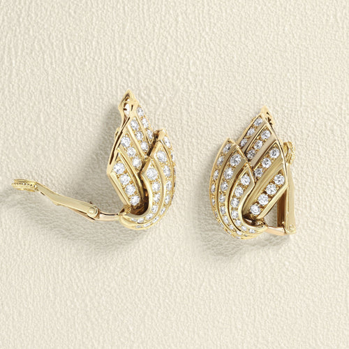 Boucles d'oreilles Boucles d'oreilles - Diamants ronds 1,75 ct en or jaune 750 58 Facettes 66300053