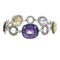 Bracelet articulé en or gris, diamants, améthystes, citrines et péridots