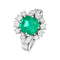 Bague 54 Bague - Émeraude de Colombie et diamants en or gris 58 Facettes 61300039