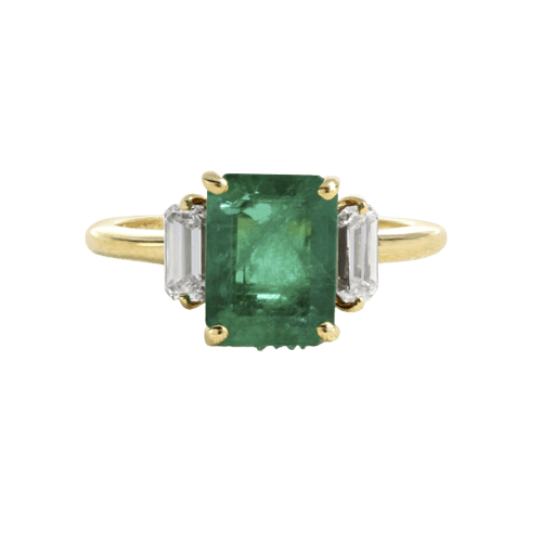 Bague 51 Bague en or jaune, émeraude et diamants 58 Facettes 61300066
