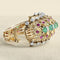 Bracelet Bracelet rétro 1940 en or jaune 18 carats, émeraudes, diamants et rubis 58 Facettes 62800060