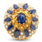Bague 57 Bague florale en or jaune, saphirs bleus et jaunes, diamants 58 Facettes 61100121