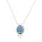 Pendentif Pendentif en or jaune, opale bleue d’Australie et diamants 58 Facettes 64700138