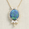 Pendentif Pendentif en or jaune avec opale bleue d’Australie et diamants 58 Facettes 64700138