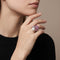 Bague 52 Bague en or gris 750 avec perle de culture et saphirs roses 58 Facettes 61400022