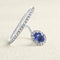 Bague 51 Bague en or blanc 18 carats avec saphir bleu et diamants 58 Facettes 61100040