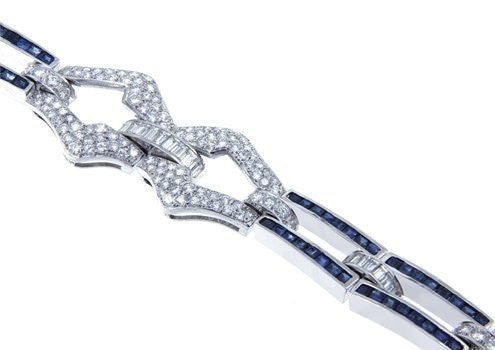 Bracelet Bracelet en platine, saphirs et diamants 58 Facettes 62100038