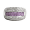 Bague en or gris, saphirs et diamants