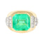 Bague 54 Bague en or jaune, émeraude de Colombie et diamants 58 Facettes 61300079