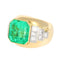 Bague 54 Bague en or jaune, émeraude de Colombie et diamants 58 Facettes 61300079