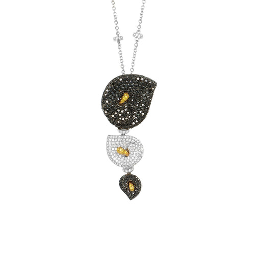 Collier Gavello - Collier Arum en or gris et diamants 58 Facettes 63700094