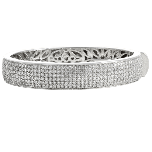 Bracelet Waskoll - Bracelet rigide en or gris et diamants 58 Facettes 62800066