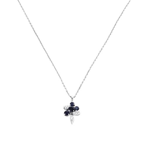 Pendentif Pendentif en or gris, saphirs et diamants 58 Facettes 63700123