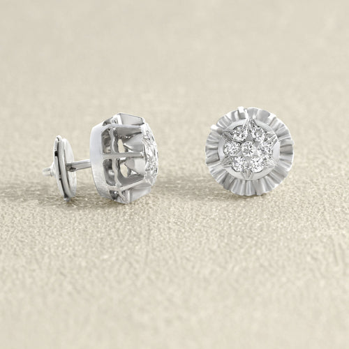 Boucles d'oreilles Boucles d’oreilles en or gris 18 carats et diamants 58 Facettes 66000128