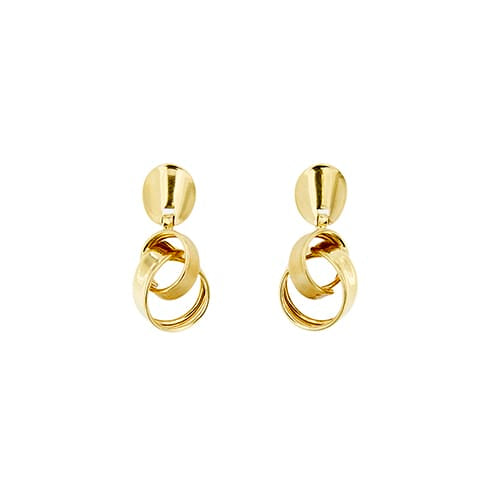 Boucles d'oreilles Boucles d’oreilles pendantes à double anneau en or jaune 18 ct 58 Facettes 29783