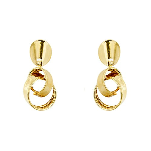 Boucles d'oreilles Boucles d’oreilles pendantes à double anneau en or jaune 18 ct 58 Facettes 29783