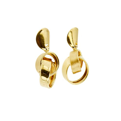 Boucles d'oreilles Boucles d’oreilles pendantes à double anneau en or jaune 18 ct 58 Facettes 29783