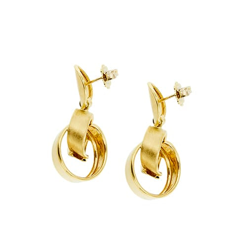 Boucles d'oreilles Boucles d’oreilles pendantes à double anneau en or jaune 18 ct 58 Facettes 29783