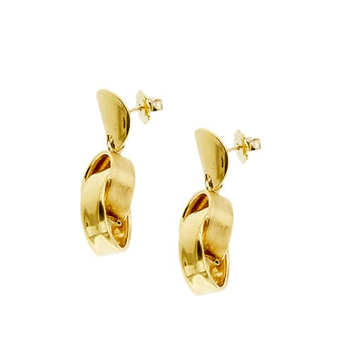 Boucles d'oreilles Boucles d’oreilles pendantes à double anneau en or jaune 18 ct 58 Facettes 29783