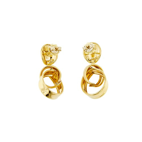 Boucles d'oreilles Boucles d’oreilles pendantes à double anneau en or jaune 18 ct 58 Facettes 29783