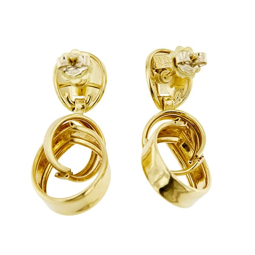 Boucles d'oreilles Boucles d’oreilles pendantes à double anneau en or jaune 18 ct 58 Facettes 29783