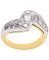 Bague 53 Alliance moderniste en or jaune et blanc 18 ct et diamants 58 Facettes BO220419/DISTINGUEE
