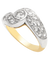 Bague 53 Alliance moderniste en or jaune et blanc 18 ct et diamants 58 Facettes BO220419/DISTINGUEE