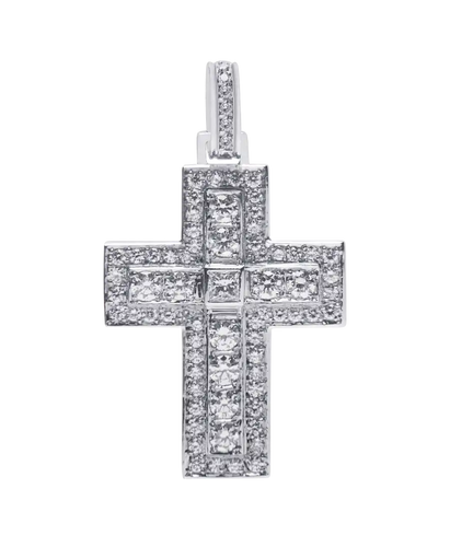 Pendentif White Cross - Pendentif croix en or blanc 18 carats et diamants 58 Facettes BO200185/WHITECROSS