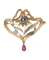 Broche Rafinity - Broche Art nouveau en or jaune 18 carats rubis péridot diamant 58 Facettes BO210741/RAFINITY