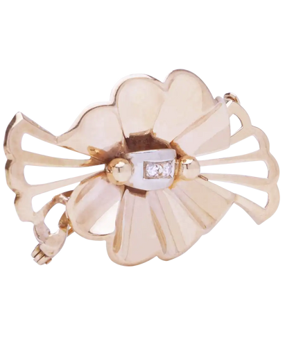 Broche PAPILLONE - Broche nœud papillon vintage en or jaune 18 carats et diamants 58 Facettes BO200036/PAPILLONE