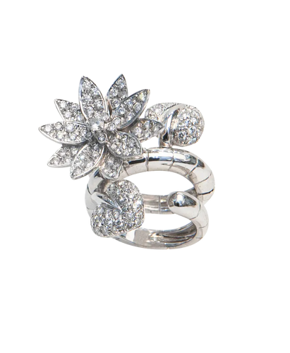 Bague 53 Souplesse - Bague 2 doigts en or blanc 18 carats et diamants 58 Facettes BO220851/SOUPLESSE